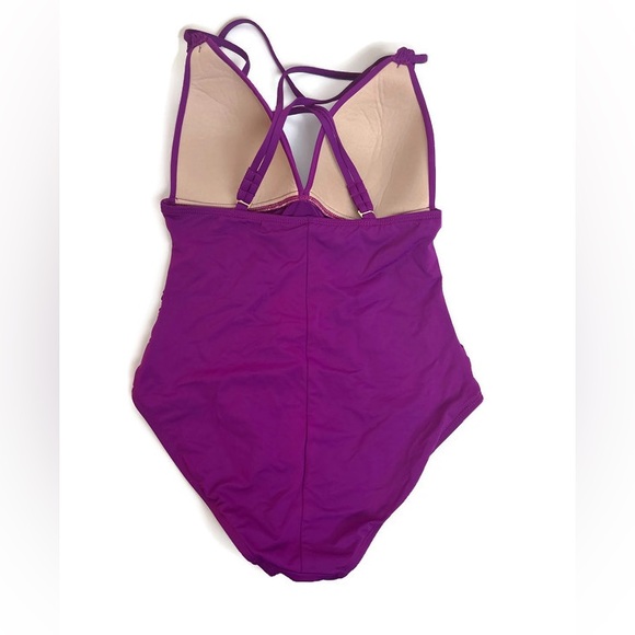 LA BLANCA Island Goddess Orchid Purple  Strappy One-Piece Swimsuit Size … - Picture 5 of 7